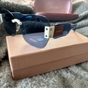Miu Miu Navy and White Sunglasses